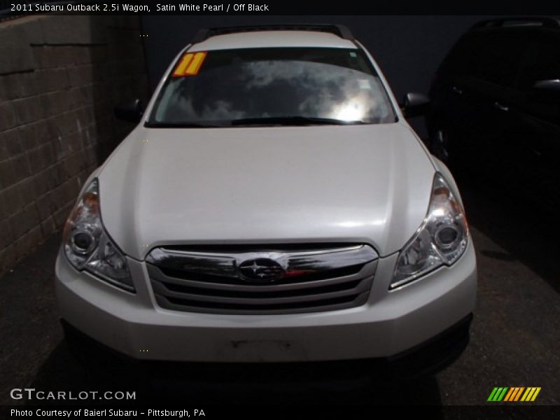 Satin White Pearl / Off Black 2011 Subaru Outback 2.5i Wagon