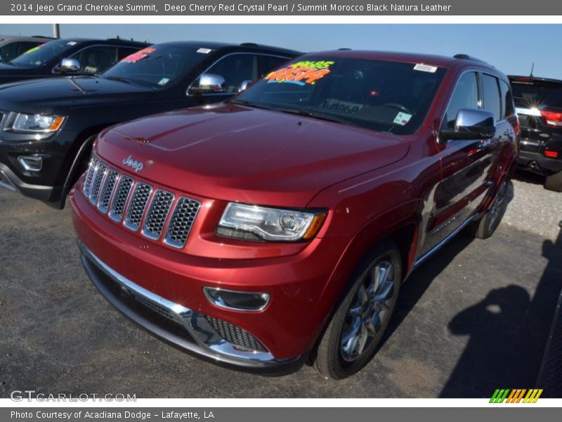 Deep Cherry Red Crystal Pearl / Summit Morocco Black Natura Leather 2014 Jeep Grand Cherokee Summit