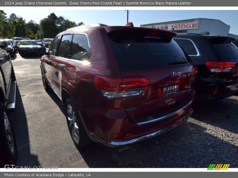 Deep Cherry Red Crystal Pearl / Summit Morocco Black Natura Leather 2014 Jeep Grand Cherokee Summit