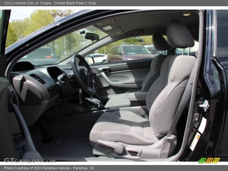 Crystal Black Pearl / Gray 2011 Honda Civic LX Coupe