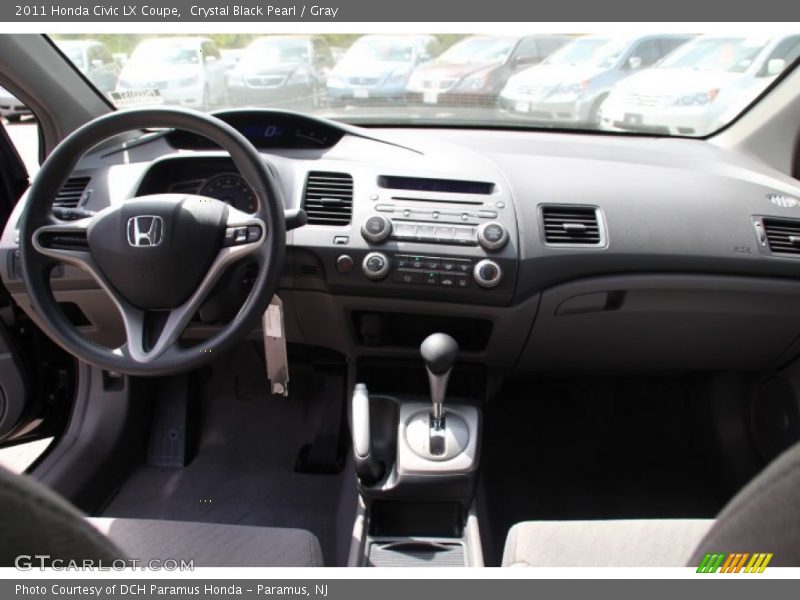 Crystal Black Pearl / Gray 2011 Honda Civic LX Coupe