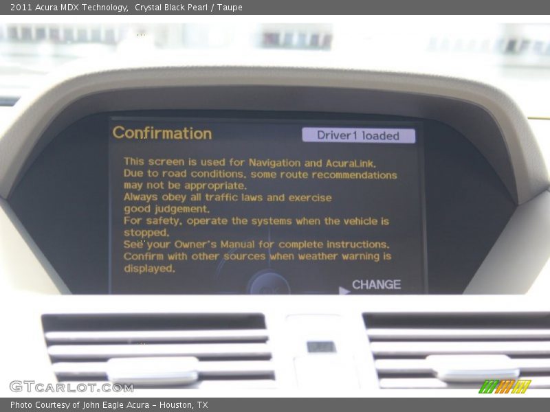 Crystal Black Pearl / Taupe 2011 Acura MDX Technology