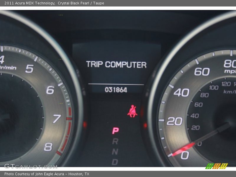 Crystal Black Pearl / Taupe 2011 Acura MDX Technology