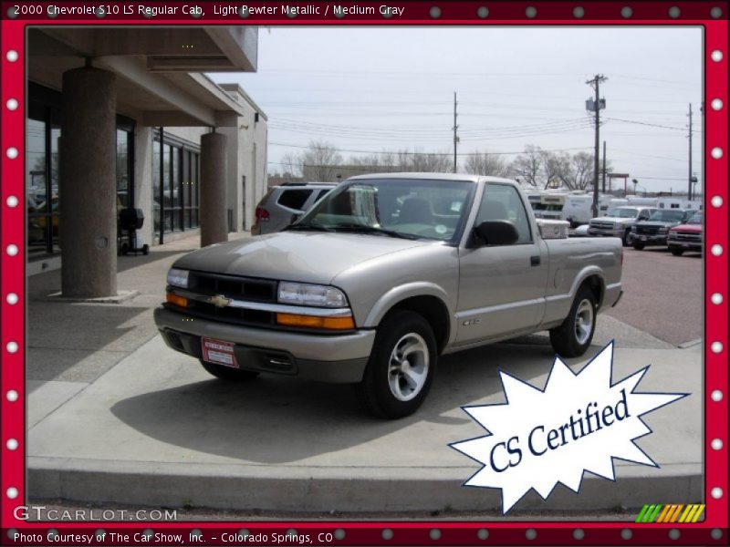 Light Pewter Metallic / Medium Gray 2000 Chevrolet S10 LS Regular Cab