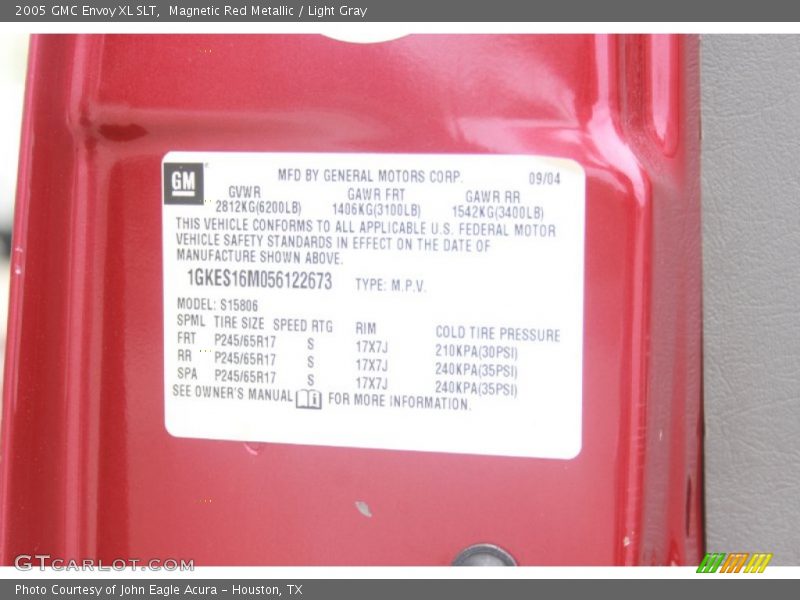 Magnetic Red Metallic / Light Gray 2005 GMC Envoy XL SLT