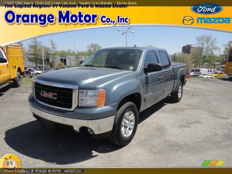 Stealth Gray Metallic / Ebony Black 2007 GMC Sierra 1500 SLE Crew Cab 4x4