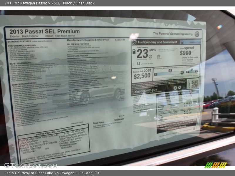 Black / Titan Black 2013 Volkswagen Passat V6 SEL