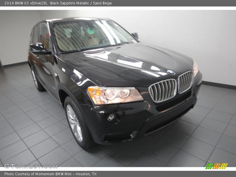 Black Sapphire Metallic / Sand Beige 2014 BMW X3 xDrive28i