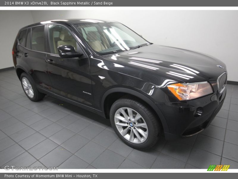 Black Sapphire Metallic / Sand Beige 2014 BMW X3 xDrive28i