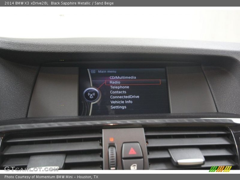Black Sapphire Metallic / Sand Beige 2014 BMW X3 xDrive28i