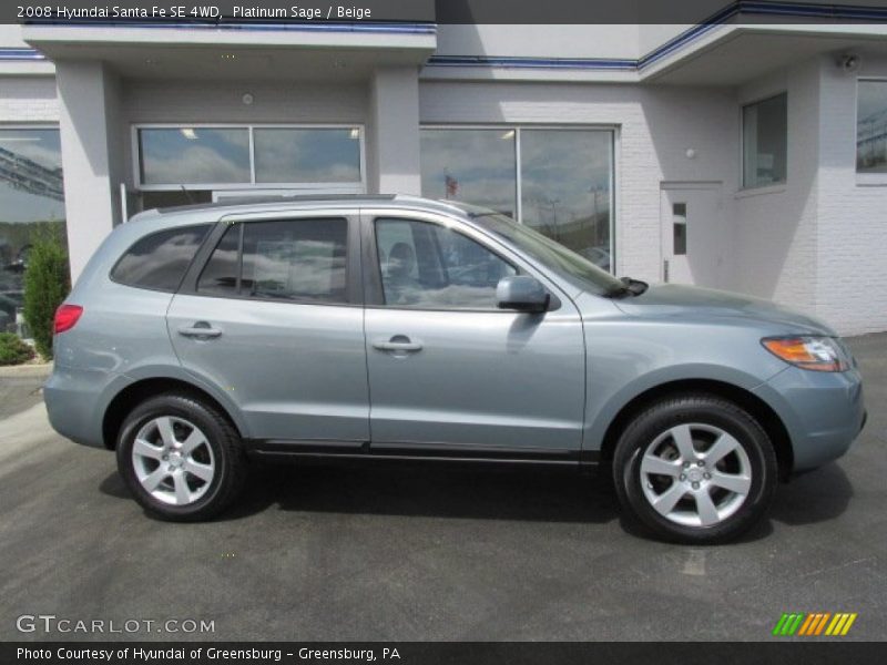Platinum Sage / Beige 2008 Hyundai Santa Fe SE 4WD