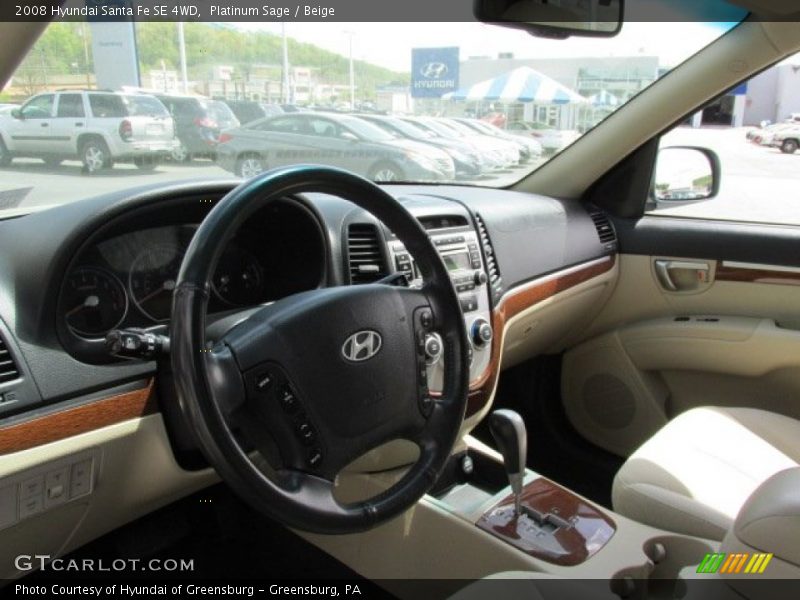 Platinum Sage / Beige 2008 Hyundai Santa Fe SE 4WD