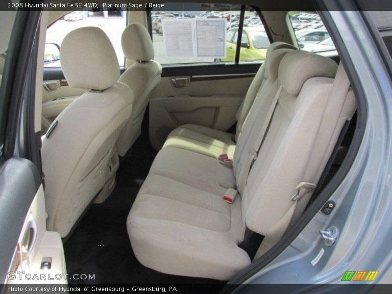 Platinum Sage / Beige 2008 Hyundai Santa Fe SE 4WD