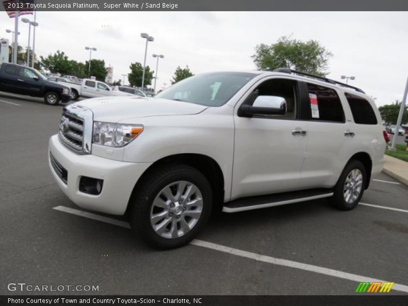 Super White / Sand Beige 2013 Toyota Sequoia Platinum