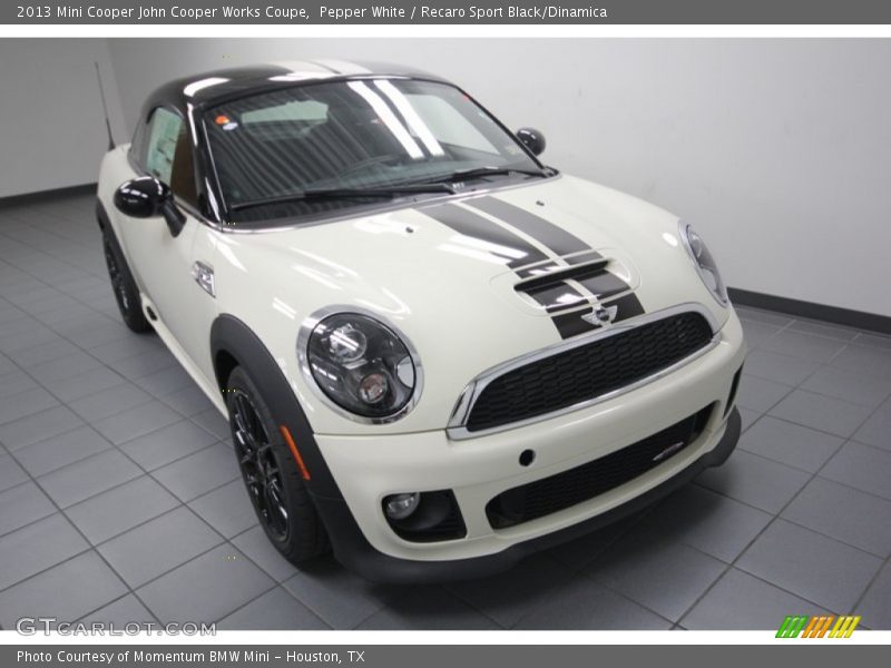 Pepper White / Recaro Sport Black/Dinamica 2013 Mini Cooper John Cooper Works Coupe