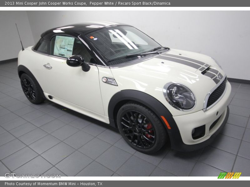 Pepper White / Recaro Sport Black/Dinamica 2013 Mini Cooper John Cooper Works Coupe