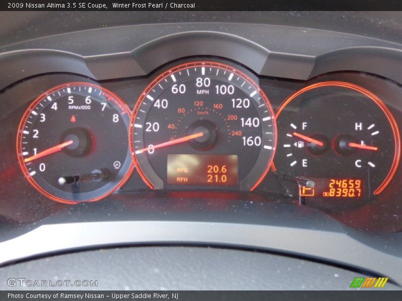 Winter Frost Pearl / Charcoal 2009 Nissan Altima 3.5 SE Coupe