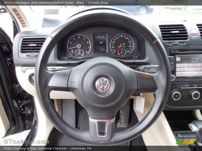 Black / Cornsilk Beige 2010 Volkswagen Jetta Wolfsburg Edition Sedan