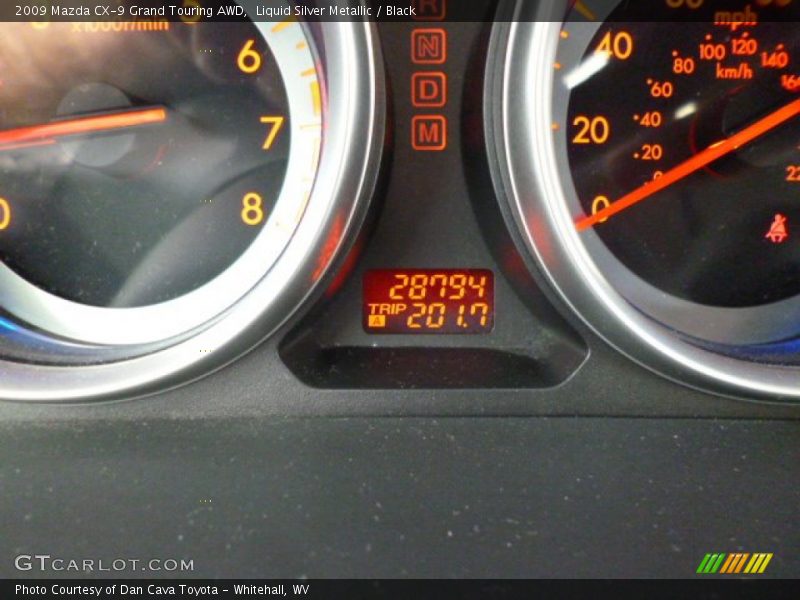 Liquid Silver Metallic / Black 2009 Mazda CX-9 Grand Touring AWD