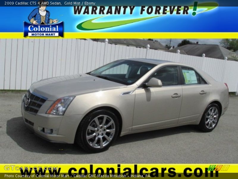 Gold Mist / Ebony 2009 Cadillac CTS 4 AWD Sedan