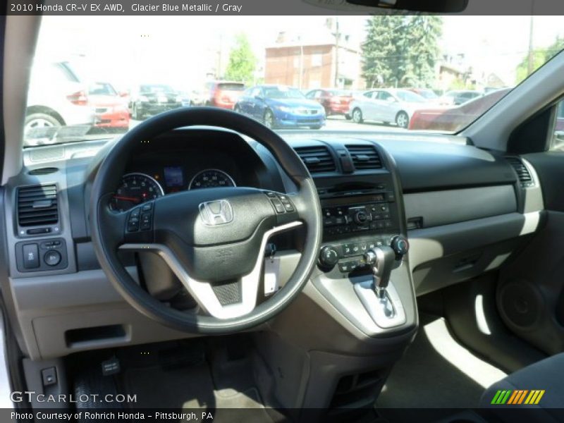 Glacier Blue Metallic / Gray 2010 Honda CR-V EX AWD