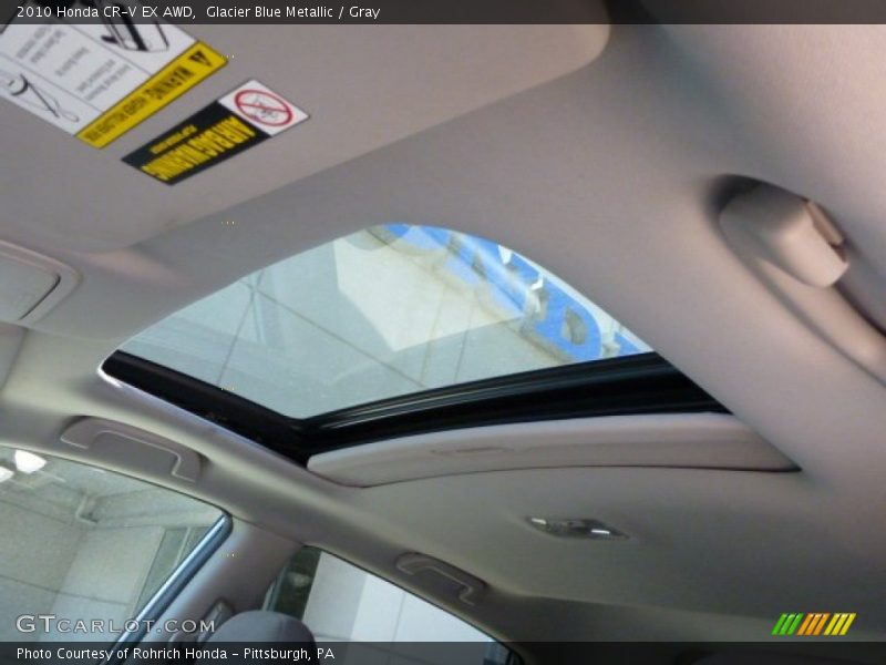 Glacier Blue Metallic / Gray 2010 Honda CR-V EX AWD