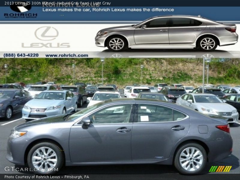 Nebula Gray Pearl / Light Gray 2013 Lexus ES 300h Hybrid
