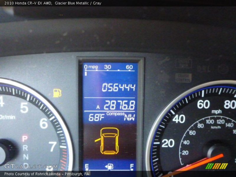 Glacier Blue Metallic / Gray 2010 Honda CR-V EX AWD