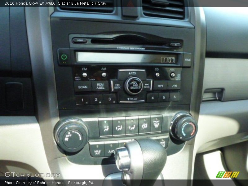 Glacier Blue Metallic / Gray 2010 Honda CR-V EX AWD