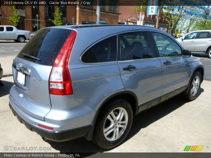 Glacier Blue Metallic / Gray 2010 Honda CR-V EX AWD