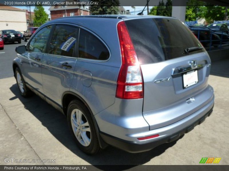 Glacier Blue Metallic / Gray 2010 Honda CR-V EX AWD