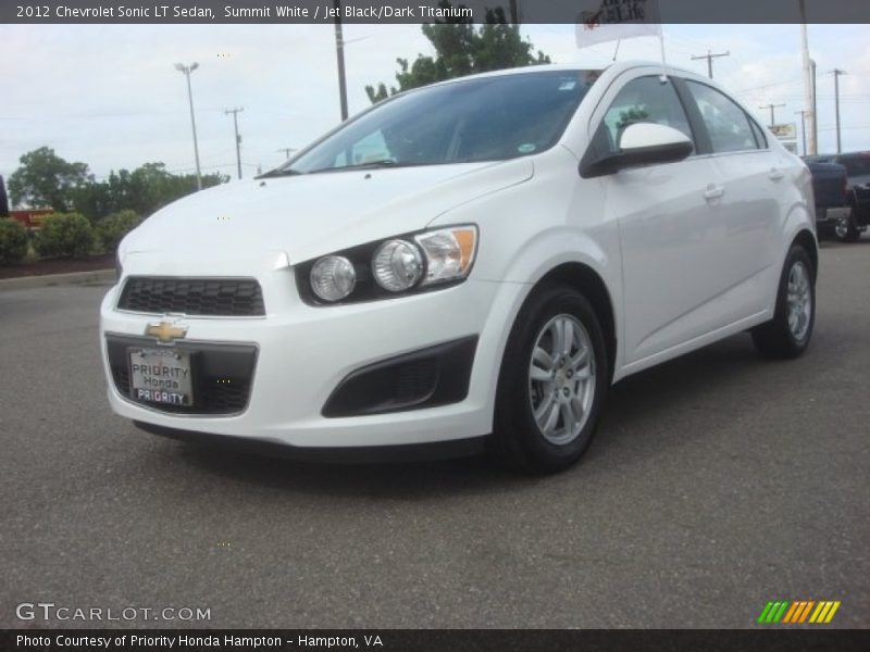 Summit White / Jet Black/Dark Titanium 2012 Chevrolet Sonic LT Sedan