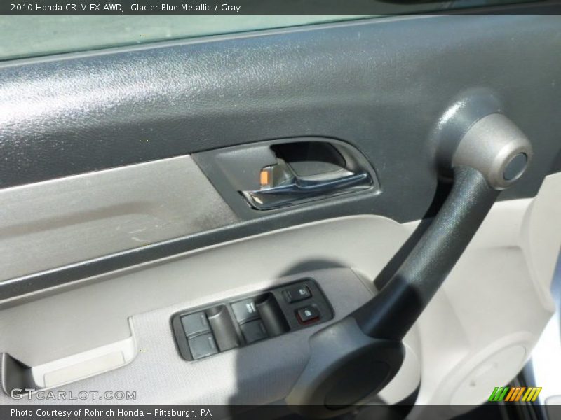 Glacier Blue Metallic / Gray 2010 Honda CR-V EX AWD