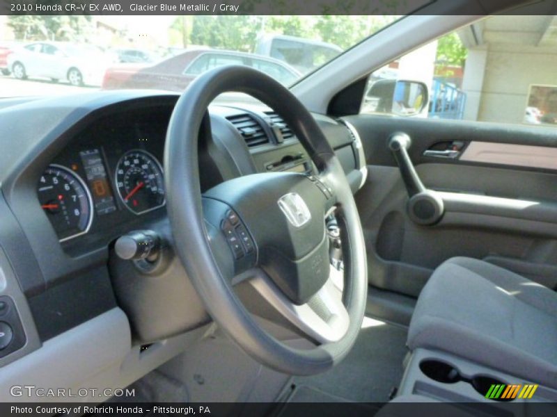 Glacier Blue Metallic / Gray 2010 Honda CR-V EX AWD
