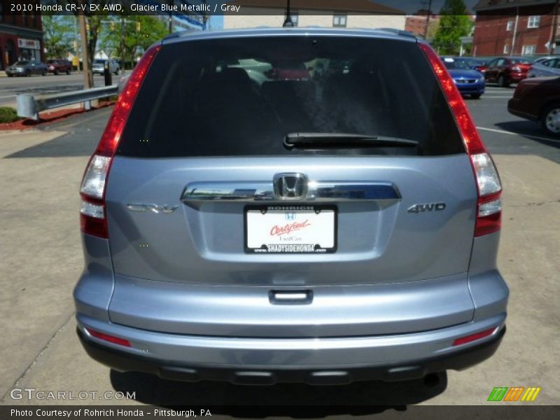 Glacier Blue Metallic / Gray 2010 Honda CR-V EX AWD