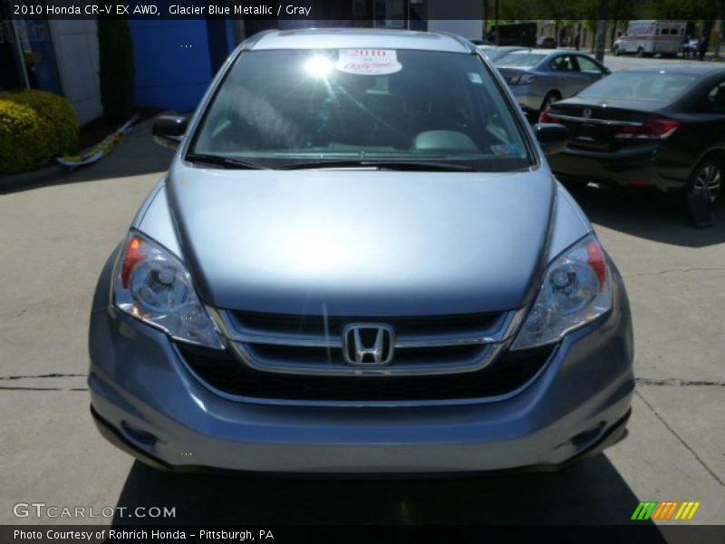 Glacier Blue Metallic / Gray 2010 Honda CR-V EX AWD