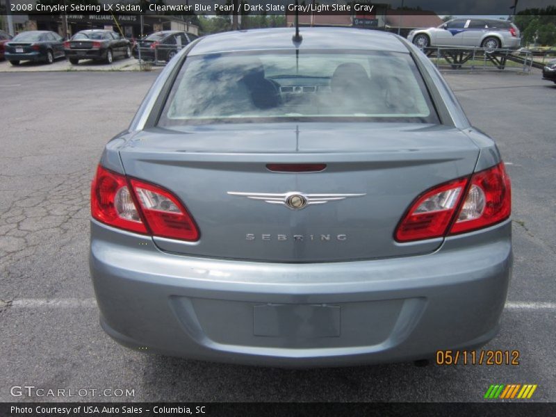 Clearwater Blue Pearl / Dark Slate Gray/Light Slate Gray 2008 Chrysler Sebring LX Sedan