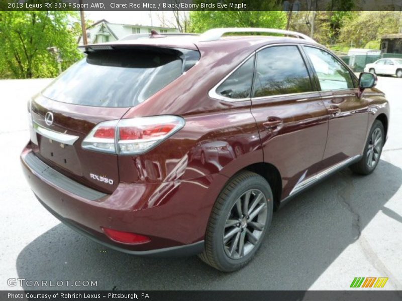Claret Red Mica / Black/Ebony Birds Eye Maple 2013 Lexus RX 350 F Sport AWD
