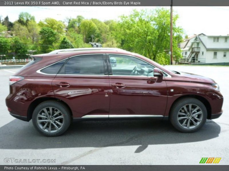 Claret Red Mica / Black/Ebony Birds Eye Maple 2013 Lexus RX 350 F Sport AWD
