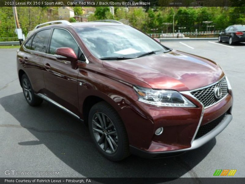 Claret Red Mica / Black/Ebony Birds Eye Maple 2013 Lexus RX 350 F Sport AWD