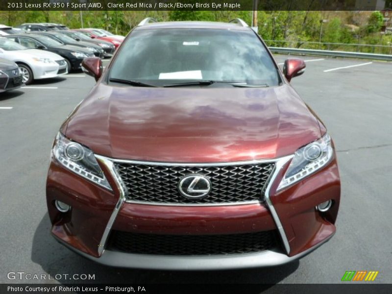 Claret Red Mica / Black/Ebony Birds Eye Maple 2013 Lexus RX 350 F Sport AWD