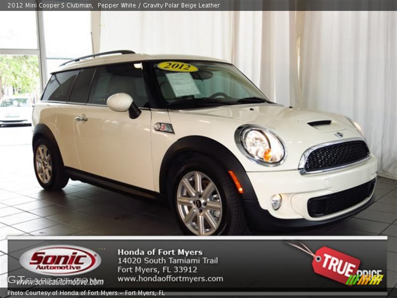 Pepper White / Gravity Polar Beige Leather 2012 Mini Cooper S Clubman
