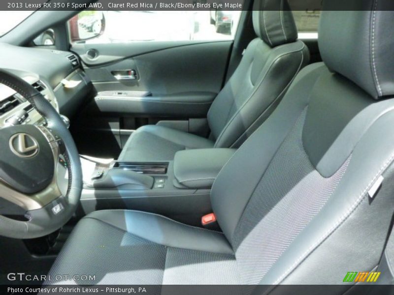 Claret Red Mica / Black/Ebony Birds Eye Maple 2013 Lexus RX 350 F Sport AWD