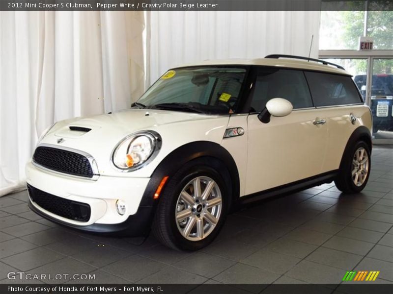Pepper White / Gravity Polar Beige Leather 2012 Mini Cooper S Clubman
