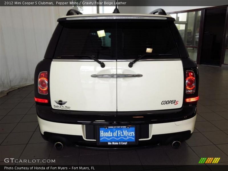 Pepper White / Gravity Polar Beige Leather 2012 Mini Cooper S Clubman