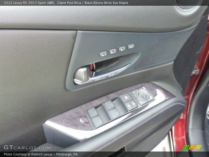 Claret Red Mica / Black/Ebony Birds Eye Maple 2013 Lexus RX 350 F Sport AWD