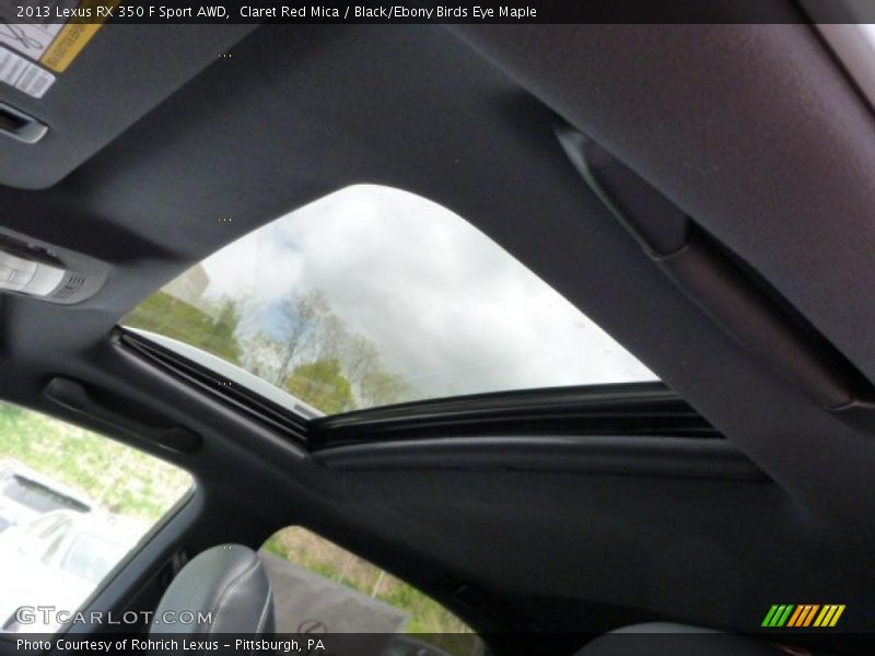 Claret Red Mica / Black/Ebony Birds Eye Maple 2013 Lexus RX 350 F Sport AWD