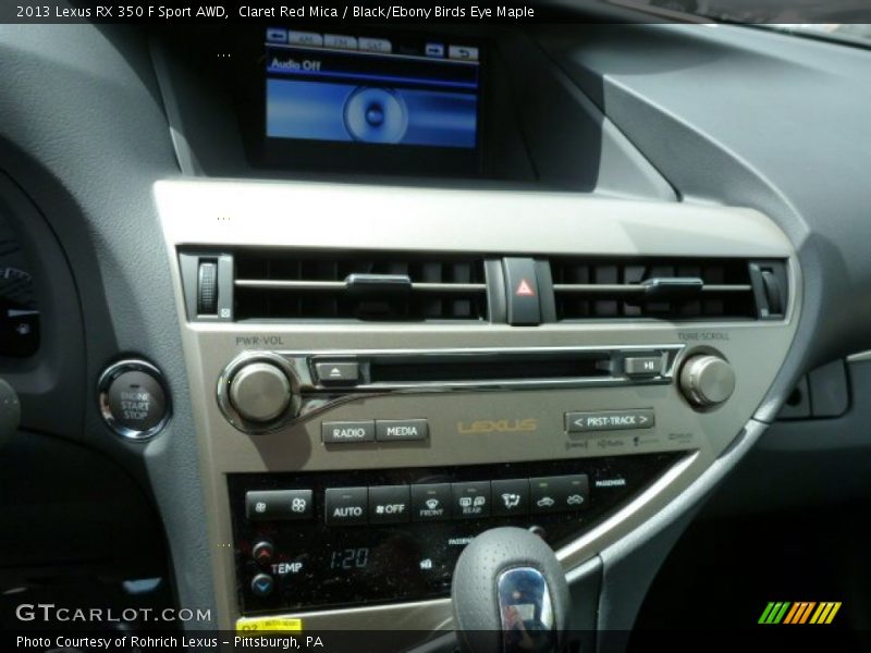 Claret Red Mica / Black/Ebony Birds Eye Maple 2013 Lexus RX 350 F Sport AWD