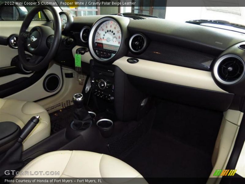 Pepper White / Gravity Polar Beige Leather 2012 Mini Cooper S Clubman