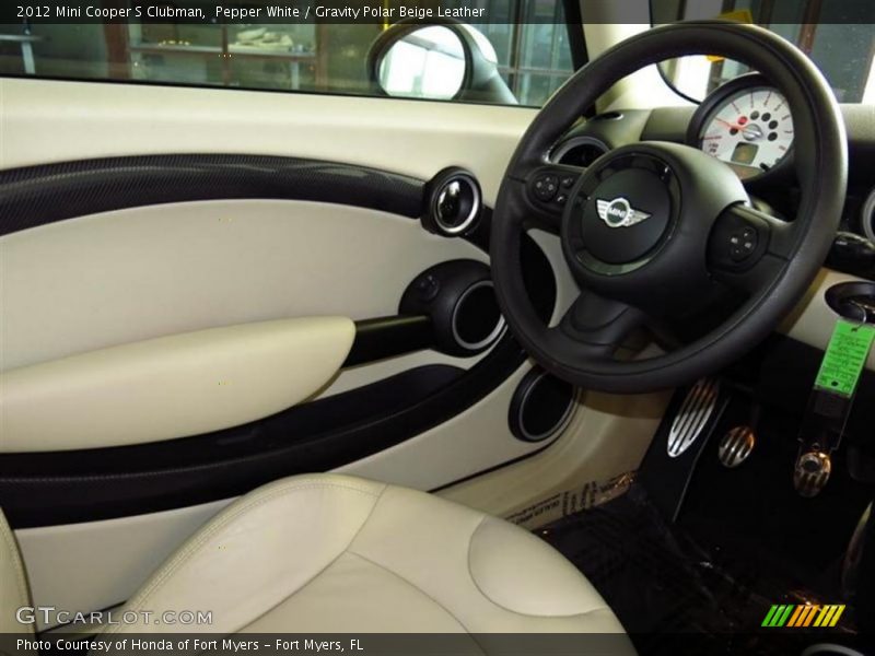 Pepper White / Gravity Polar Beige Leather 2012 Mini Cooper S Clubman
